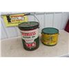 Image 6 : BA Bowtie 5gal Oil Pail , White Rose 25lbs Grease Pail 