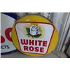 Image 1 : White Rose Porcelain 2-Sided Sign 50'' Diam. 