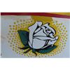 Image 3 : White Rose Porcelain 2-Sided Sign 50'' Diam. 