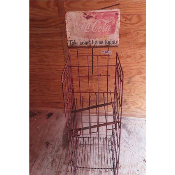 Coca Cola Bottle Rack with Sign Topper | Sign Size 16'' x 10''
