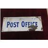 Image 1 : Porcelain Post Office Sign 7 1/2'' x 19 1/2'' 
