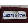 Image 1 : Porcelain Post Office Sign in French 7 1/2'' x 19 1/2'' 