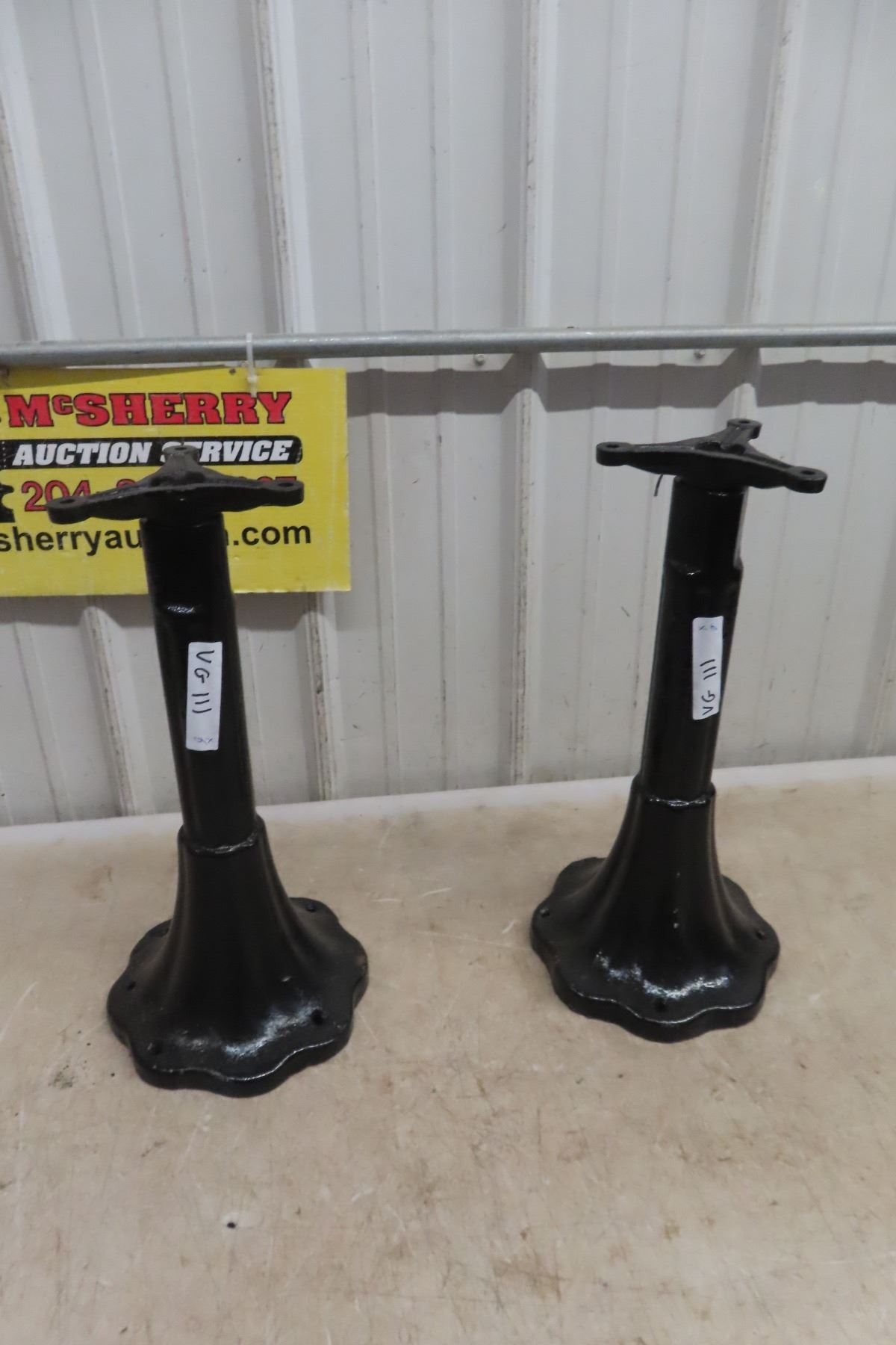 Stool Base Labelled (2) Cast Café Swivel Stool Bases (No Seats) - McSherry Auction Service Ltd.