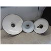 Image 2 : (3) Enamel Light Shades 16'' , 12'' , 10'' Diameters. 