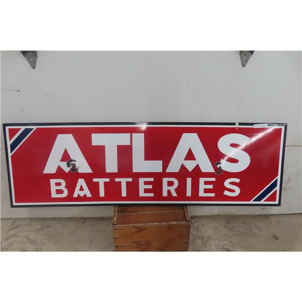 Atlas Batteries Porc Sign 72x22