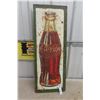 Image 1 : 1930's Coke Metal Sign Mounted to Plywood 13.5x35.5