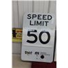 Image 2 : 2 Metal Speed Limit 50 Signs; 19" x 29" & 19" x 23"