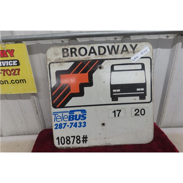 Broadway Metal Bus Sign 18" x 18"
