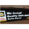 Image 3 : Napa/uap Auto Parts 2 Sided Light Up Sign 12” X 37” (working Condition)
