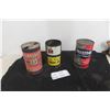 Image 1 : 3 Quart Cans - Prestone Antifreeze, Ih Engine Oil, Barnsdall Motor Oil