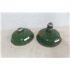 Image 1 : 2 Porcelain Light Shades 16” Diameter At Base