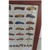 Image 8 : Goodyear Paper Advertisement in Frame with Cars from 1915-1962 15" x 22"
