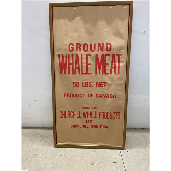Framed Original 1967 Whale Meat 50LB Bag from Churchill