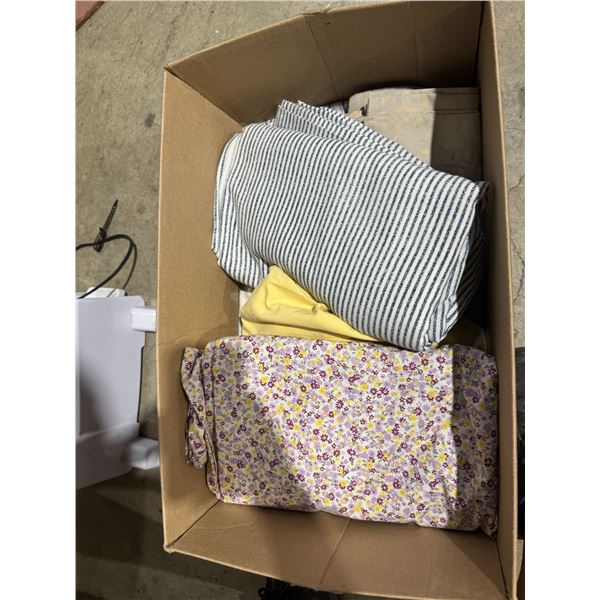 Assorted sheets and linens