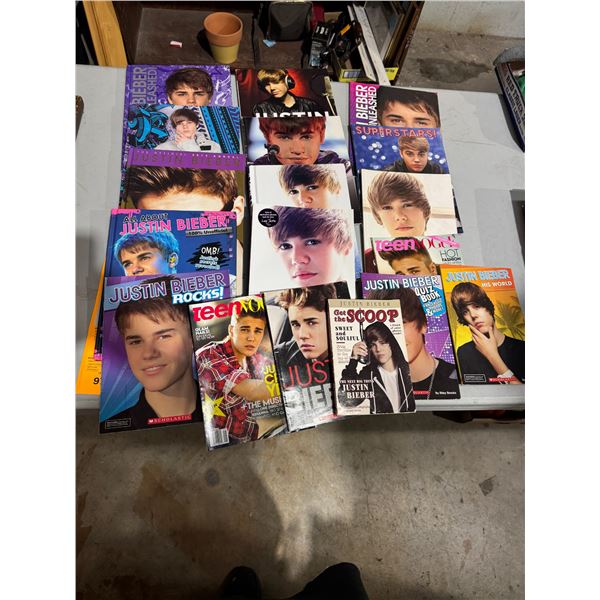 Vintage Justin Bieber books/magazines
