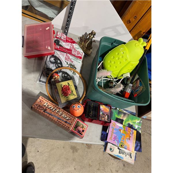 Bug lite cards, knitter, and other items