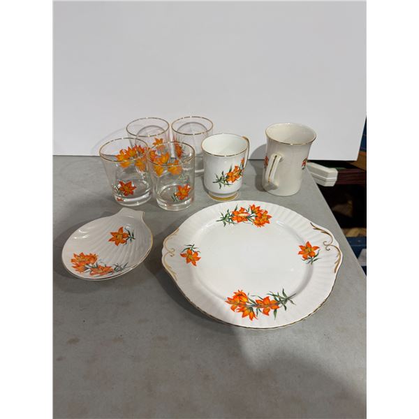 Vintage glasses and dishes