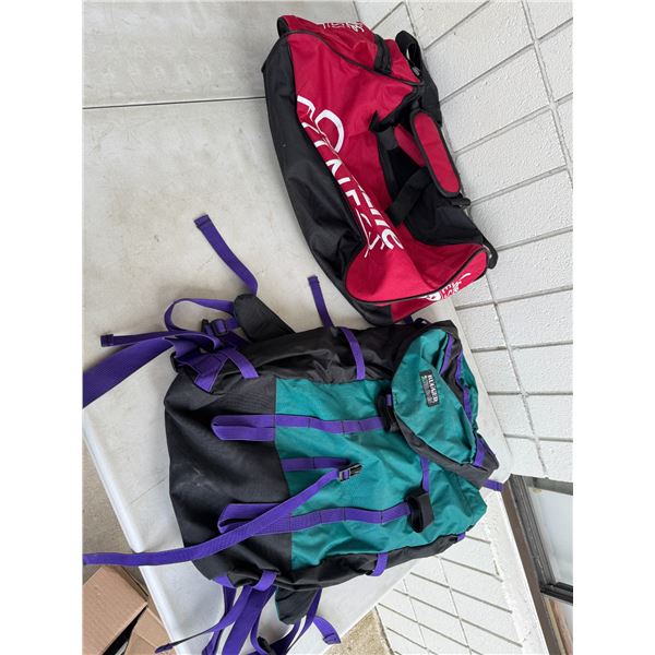 Duffel bag and backpack