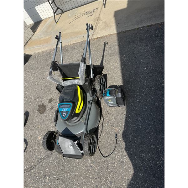 Yardwork, brushless, lawnmower with battery and charger