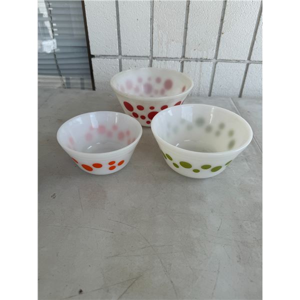 Fire king polkadot bowls