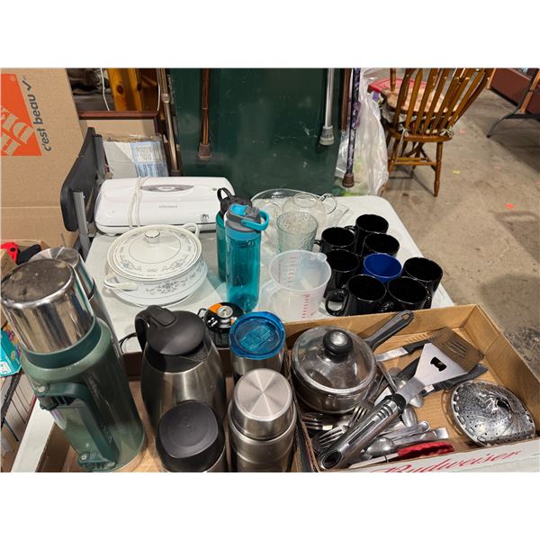 Stanley thermos water bottles, seal mail and other kitchen items