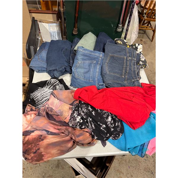 Jeans, size 18 and 20 and assorted tops