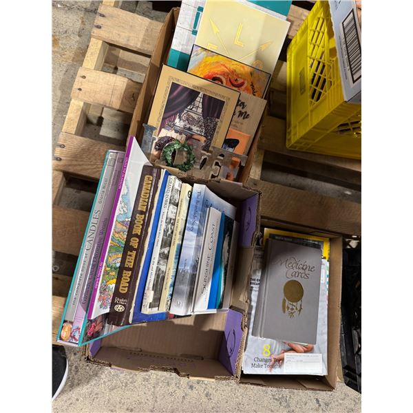 Books and magazines and wall decor