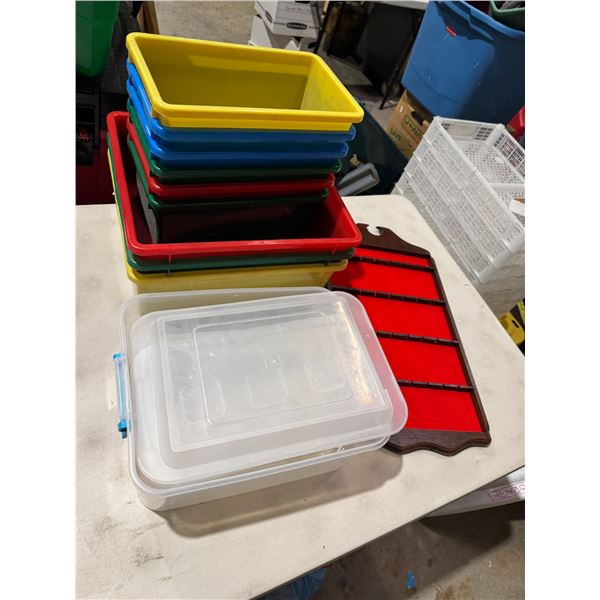 Storage bins and spoon rack