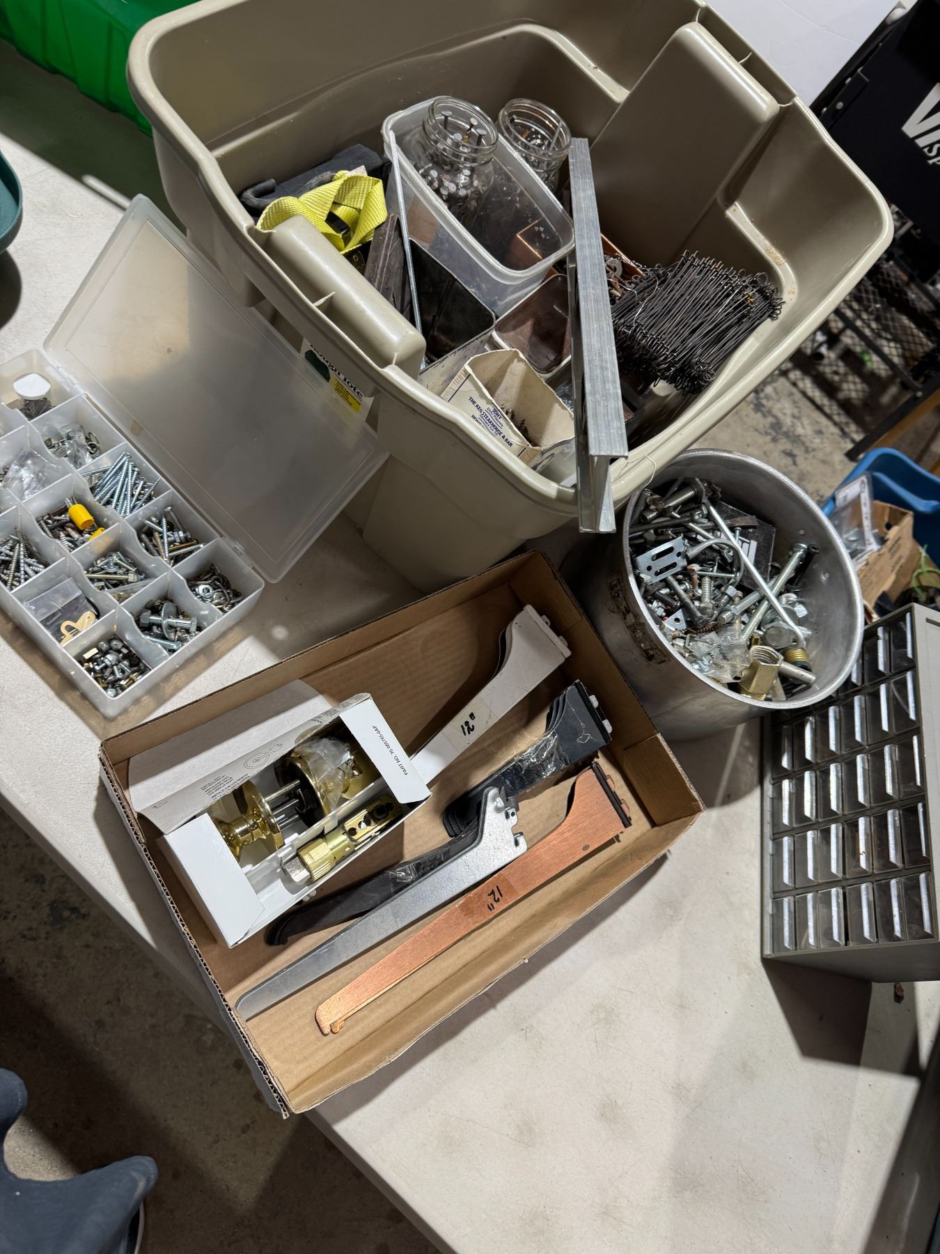 Spare pack and assorted hardware, etc.