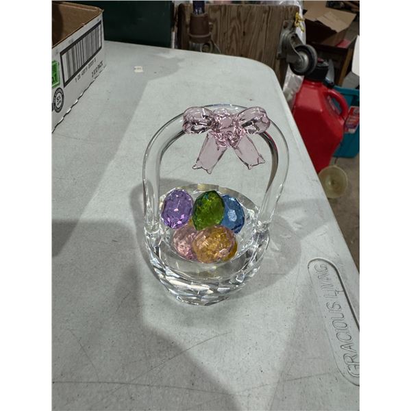 Basket with glass eggs