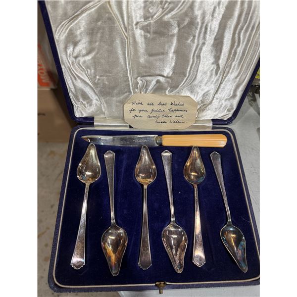 Knife and serving spoons