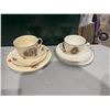 Royalty cups, saucers, and sidelight