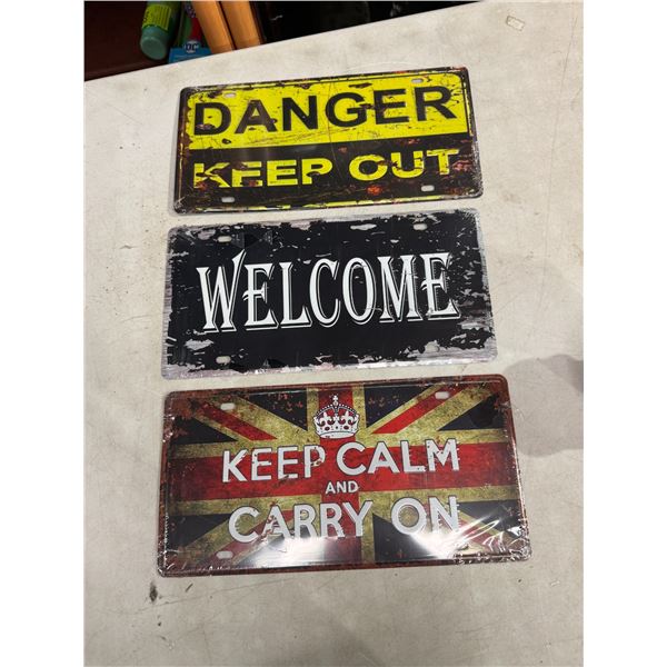 Tin signs license plate plates