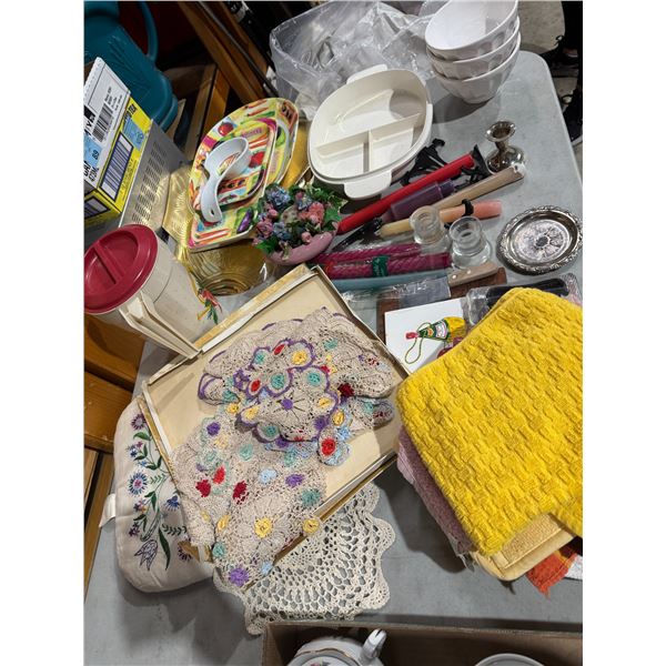 Doilies  candles and other household items