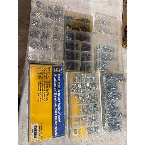 Washer set assorted bolts hooks screws, nuts