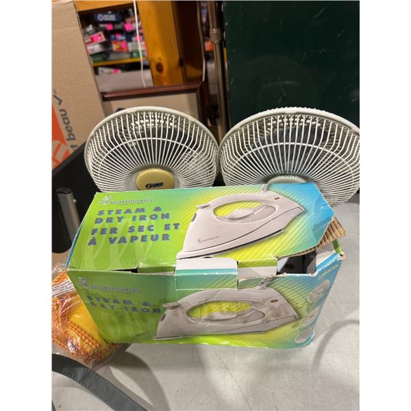 Iron fans, and duster cloths