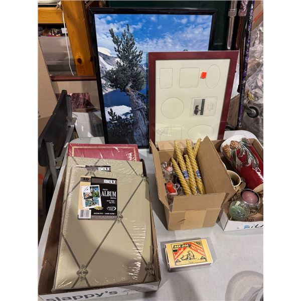 Candles, home, decor, frames, and photo, albums, and matches