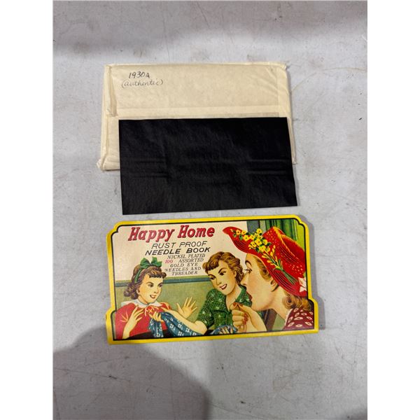 Vintage happy home recipe, proof needle book