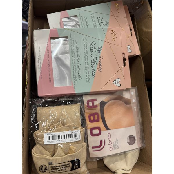 Satin pillowcases and underwear