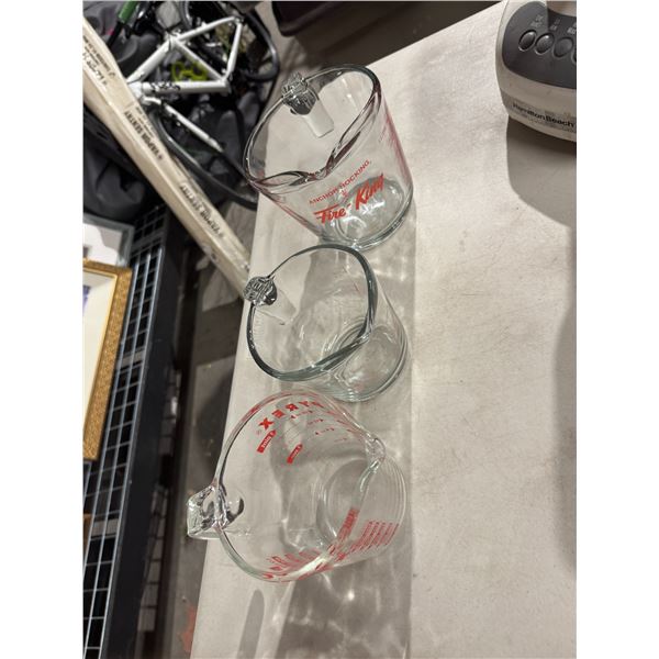 Glass measuring cups, Fire king and Pyrex