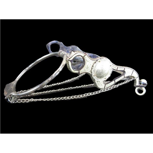 Marked JR Silver Inlaid Ring Bit- Santa Maria Cheek- Halfbreed Mouth ...