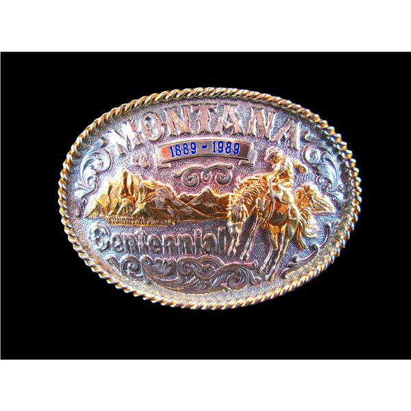Montana Silversmiths Sterling Montana Centennial Belt Buckle- 1889-1989- 354/500- Never Worn