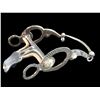 Image 1 : Unmarked Silver Inlaid Stainless Bit- Circle Cheek- Spade Mouth- Slobber Bar- Rein Chain Swivels- Li