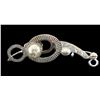 Image 2 : Unmarked Silver Inlaid Stainless Bit- Circle Cheek- Spade Mouth- Slobber Bar- Rein Chain Swivels- Li