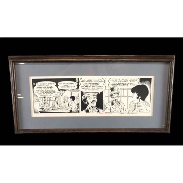 Hand Signed Stan Lynde Old West Cartoon From Chicago Tribune- 22" X 11"