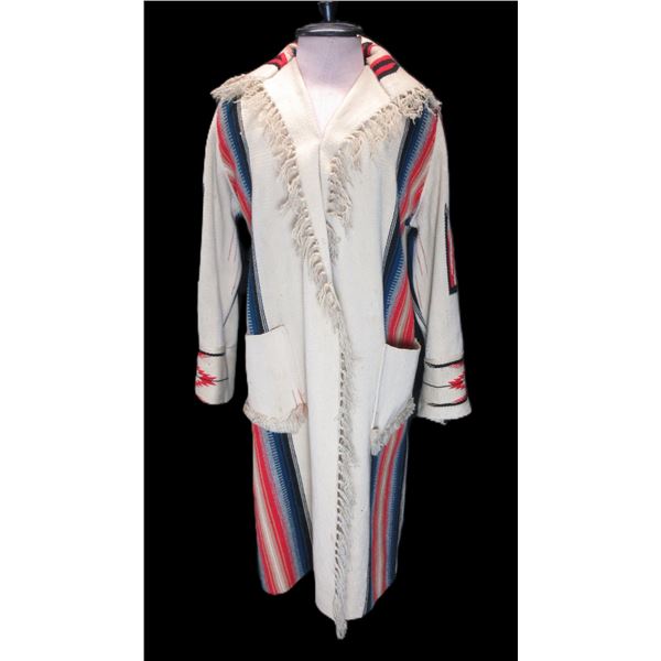 Knee Length Vintage Indian Woven Coat- 42"- Stand Does Not Sell