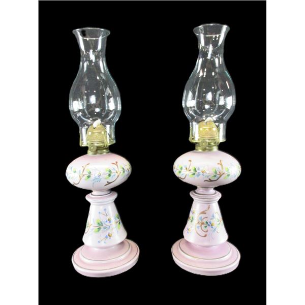 Pair Of Victorian Oil Lamps