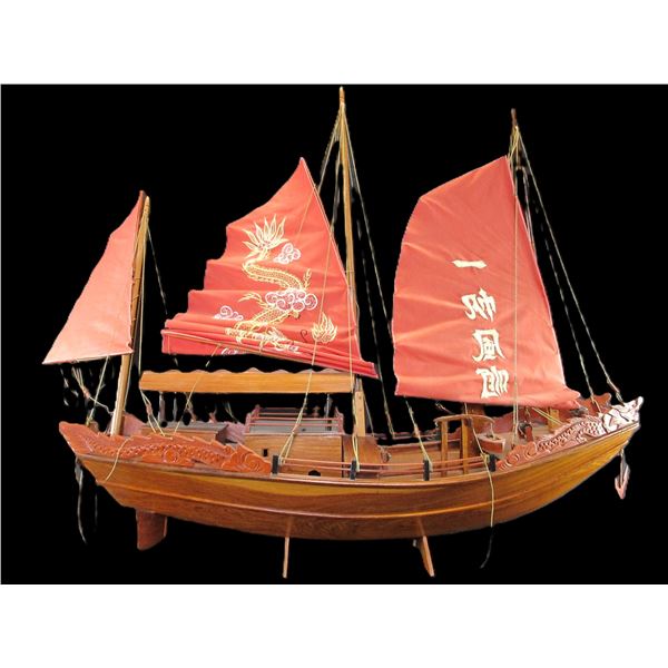 Large Chinese Model Sailing Ship- 35" X 38" X 11"