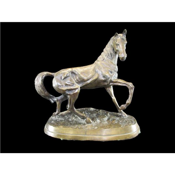 Hollow Bronze Horse Statue- 17" X 17" X 8"