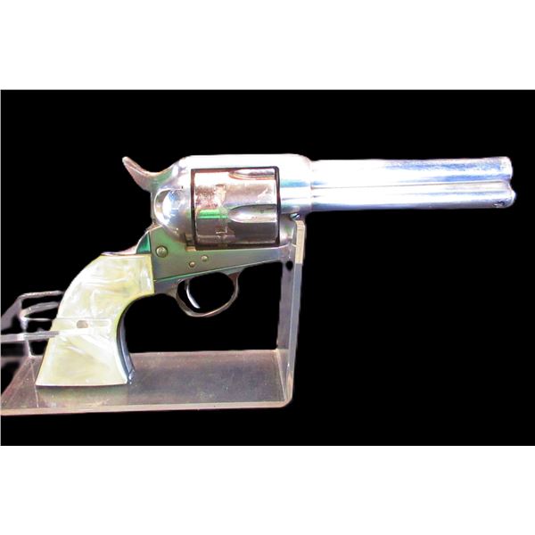 Colt Single Action Army Nickel Revolver- .45 LC- 4.75  Barrel- 1900 DOM- First Generation- Mother Of